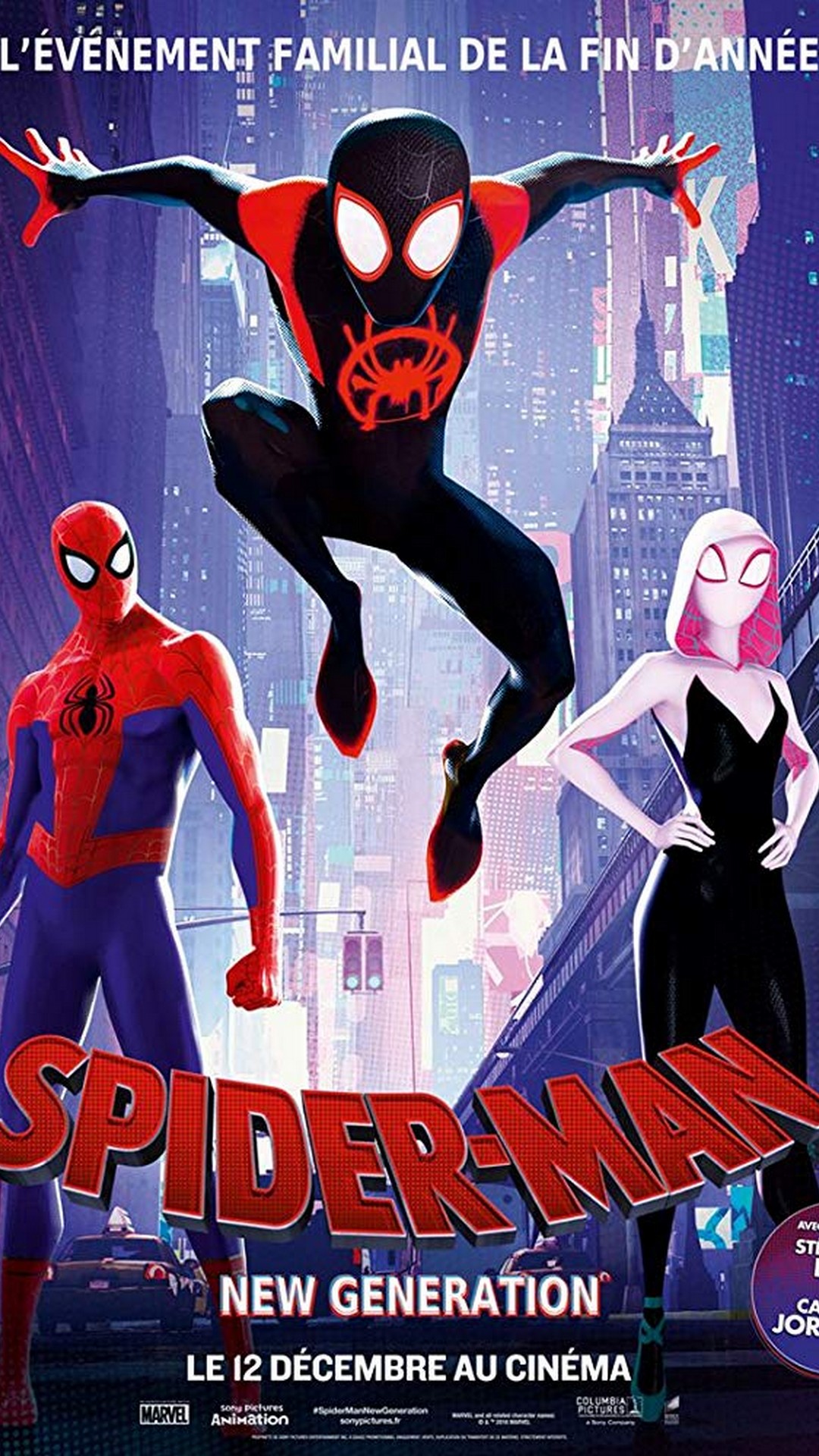 Spider-Man Into the Spider-Verse 2018 Poster HD with resolution 1080x1920 pixel. You can make this wallpaper for your Mac or Windows Desktop Background, iPhone, Android or Tablet and another Smartphone device